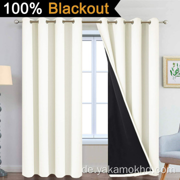 Creme 100% Blackout Vorhänge für Schlafzimmer